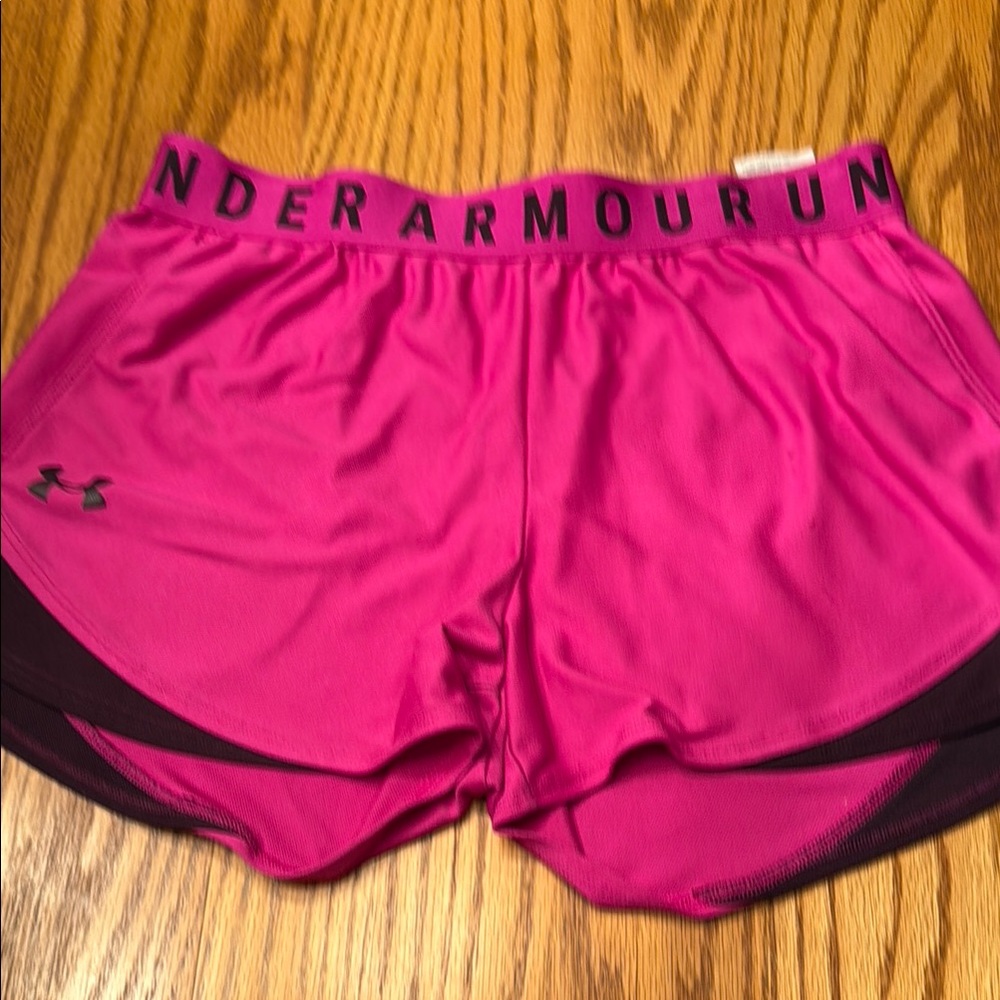 Under Armour Pink Athletic Shorts Lightweight Elastic Waistband